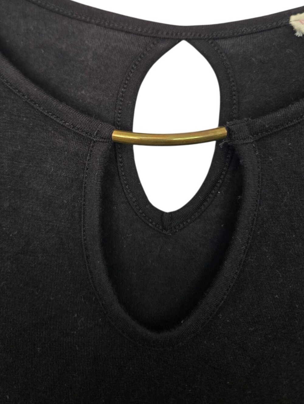 🖤 Zanana Outfitters Black Keyhole 3/4 Sleeve Knit Top | Size Small - Picture 4 of 6